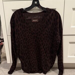 Zadig & Voltaire Brown Leopard 100% cashmere Sweater